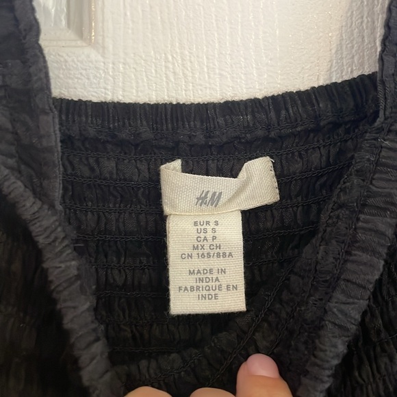 H&M smocked grey black gingham romper size small - Picture 5 of 8